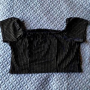 Forever21 Plus Size Glitter Metallic Crop Top